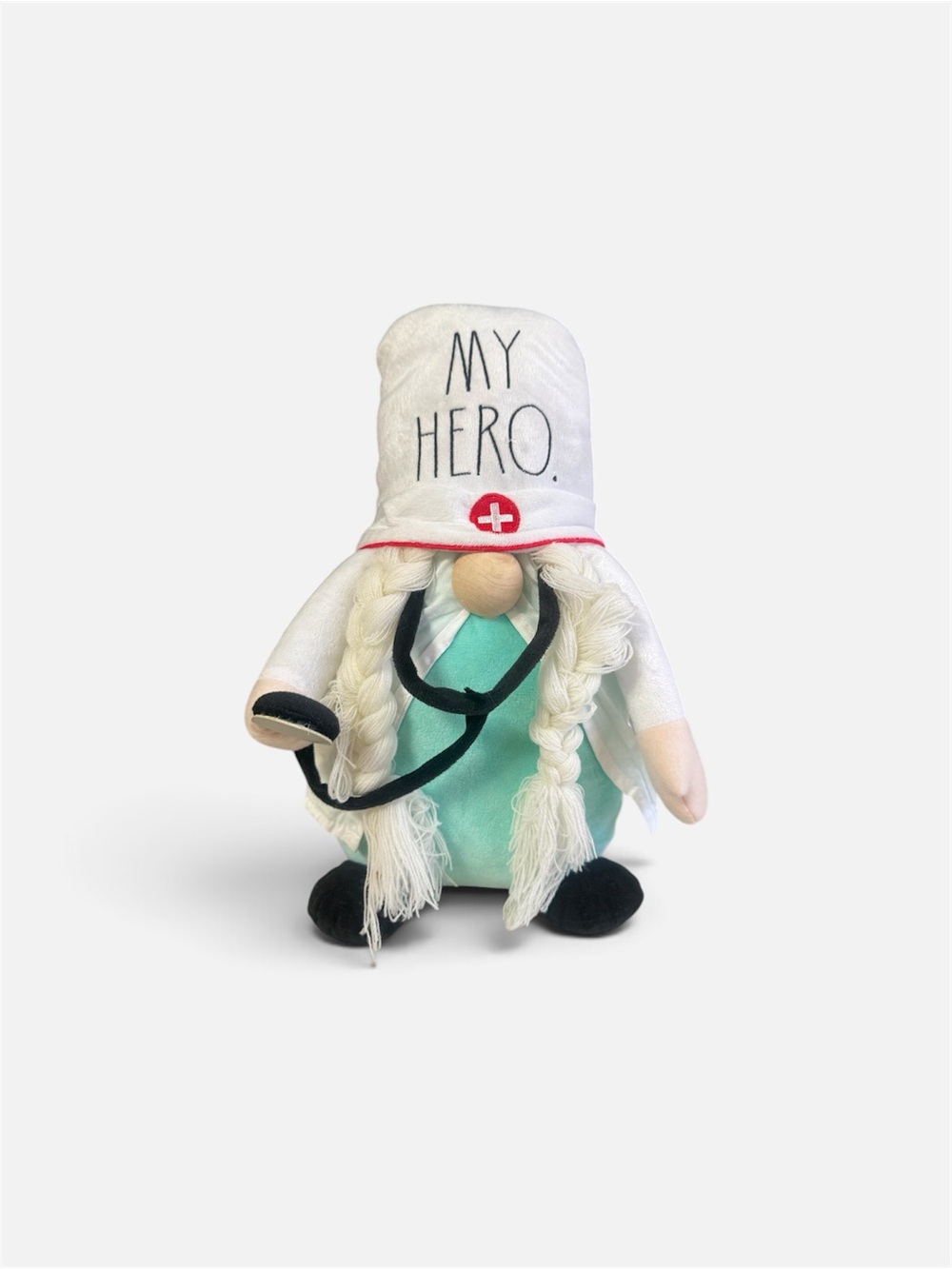 Rae Dunn Nurse Doctor Gnome Plush My Hero Stethoscope Braids